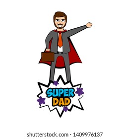 Isolated super dad with a hero costume - Vector
