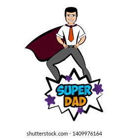 Isolated super dad with a hero costume - Vector