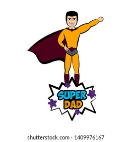 Isolated super dad with a hero costume - Vector
