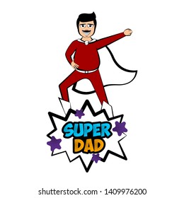 Isolated super dad with a hero costume - Vector