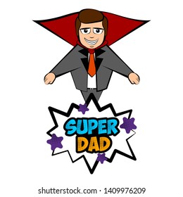 Isolated super dad with a hero costume - Vector