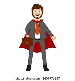 Isolated super dad with a hero costume - Vector