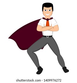 Isolated super dad with a hero costume - Vector