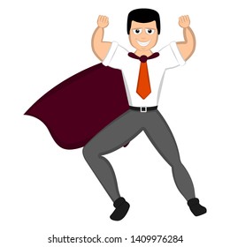 Isolated super dad with a hero costume - Vector