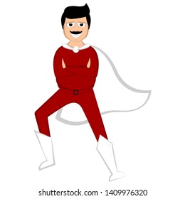 Isolated super dad with a hero costume - Vector
