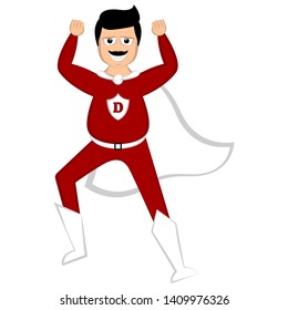Isolated super dad with a hero costume - Vector