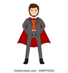 Isolated super dad with a hero costume - Vector