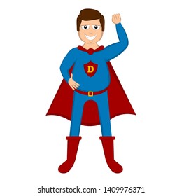 Isolated super dad with a hero costume - Vector