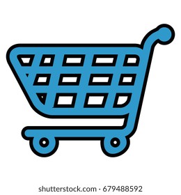 isolated supermarket cart