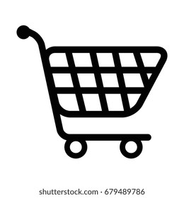 isolated supermarket cart
