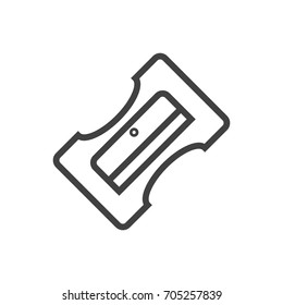 Isolated Supplies Outline Symbol On Clean Background. Vector Sharpener Element In Trendy Style.