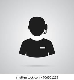 Isolated Support Icon Symbol On Clean Background. Vector Call Center  Element In Trendy Style.