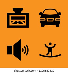 isolated, support, white and speaker icons set. Vector illustration for web and design