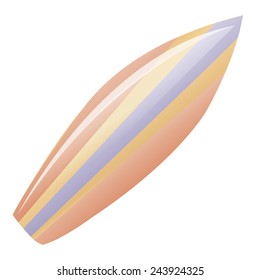 an isolated surfboard with a beautiful design on a white background