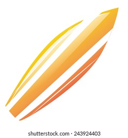 an isolated surfboard with a beautiful design on a white background