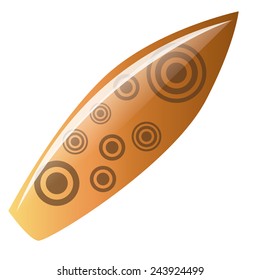 an isolated surfboard with a beautiful design on a white background