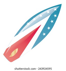 an isolated surfboard with a beautiful design on a white background
