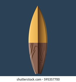 Isolated Surfboard on a blue background, Vector illustration