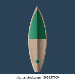 Isolated Surfboard on a blue background, Vector illustration