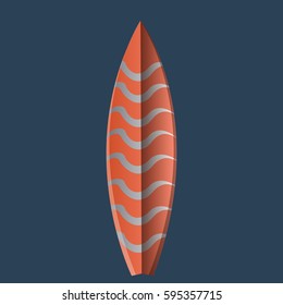 Isolated Surfboard on a blue background, Vector illustration