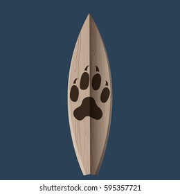 Isolated Surfboard on a blue background, Vector illustration
