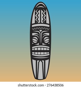 Isolated surfboard on a colored background. Vector illustration