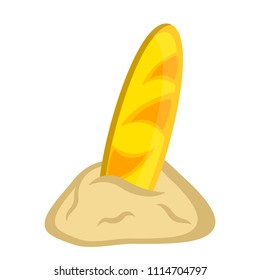 Isolated surfboard on sand icon