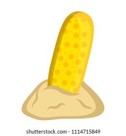 Isolated surfboard on sand icon