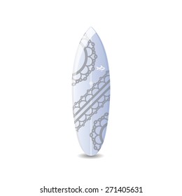 Isolated surfboard on a white background. Vector illustration