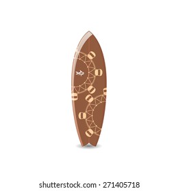 Isolated surfboard on a white background. Vector illustration