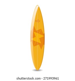 Isolated surfboard on a white background. Vector illustration
