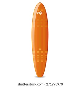 Isolated surfboard on a white background. Vector illustration