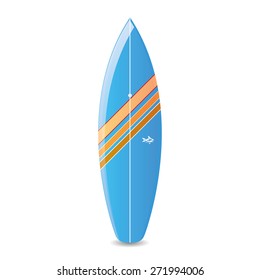 Isolated surfboard on a white background. Vector illustration
