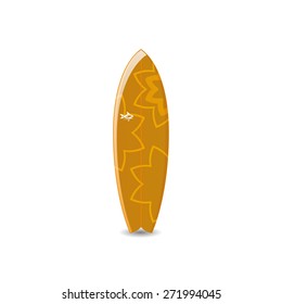 Isolated surfboard on a white background. Vector illustration
