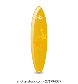 Isolated surfboard on a white background. Vector illustration