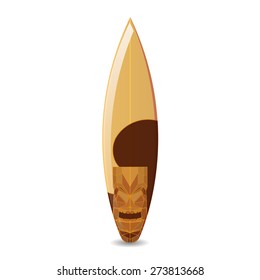 Isolated surfboard on a white background. Vector illustration