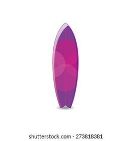 Isolated surfboard on a white background. Vector illustration