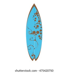 Isolated Surfboard on white background, Vector illustration