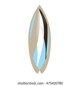 Isolated Surfboard on white background, Vector illustration