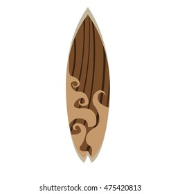 Isolated Surfboard on white background, Vector illustration