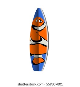 Isolated Surfboard on white background, Vector illustration