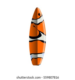 Isolated Surfboard on white background, Vector illustration