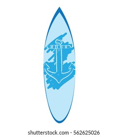 Isolated Surfboard on a white background, Vector illustration