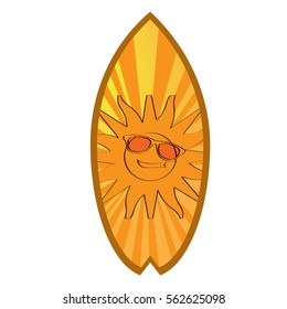Isolated Surfboard on a white background, Vector illustration