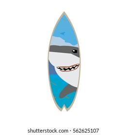 Isolated Surfboard on a white background, Vector illustration