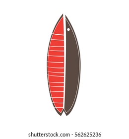 Isolated Surfboard on a white background, Vector illustration