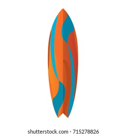 Isolated surfboard on a white background, Vector illustration