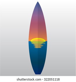 Isolated surfboard with a texture on a white background