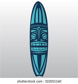 Isolated surfboard with a texture on a white background