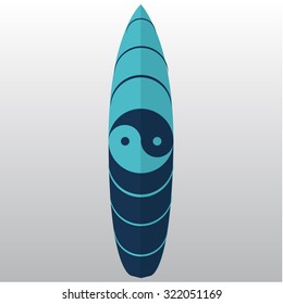 Isolated surfboard with a texture on a white background